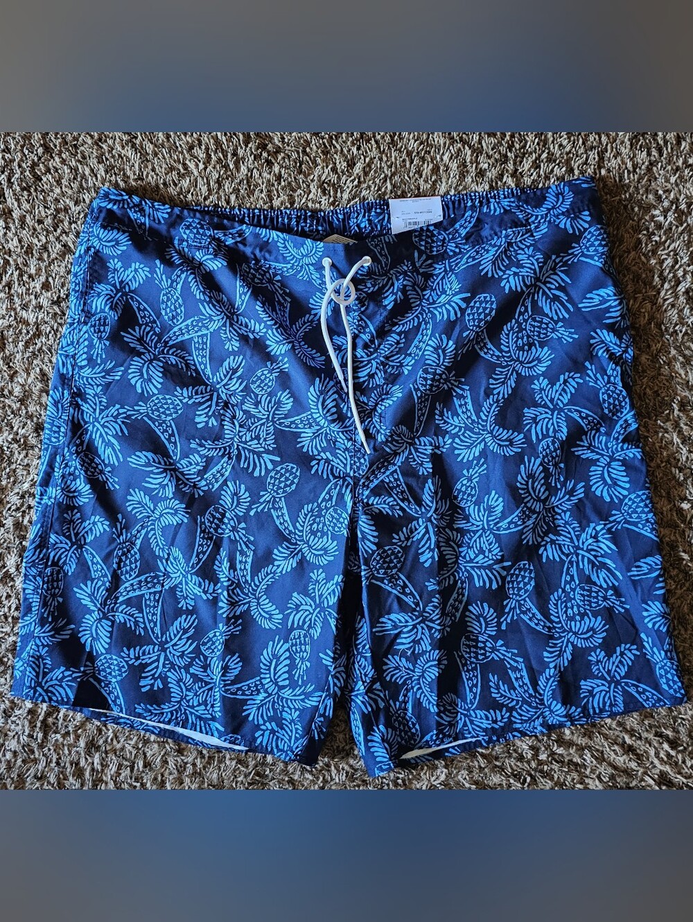 New St. John's Bay Men's Big and Tall Swim Trunks in the "Navy Pineapple" 4XLT